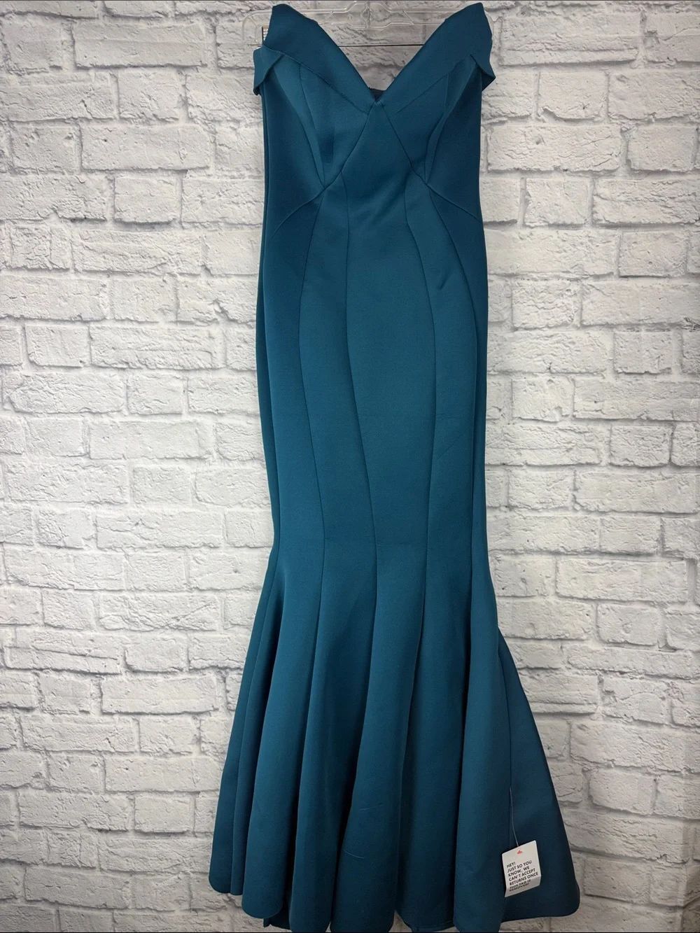 ASOS Designs Teal Off-Shoulder Mermaid Evening Dress Size NWT